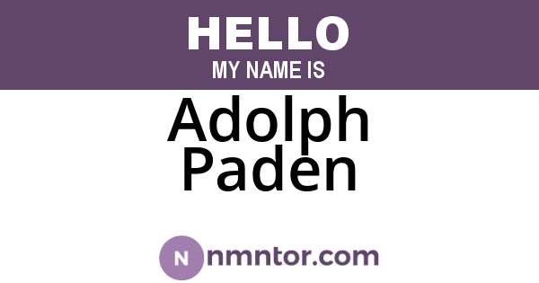 Adolph Paden