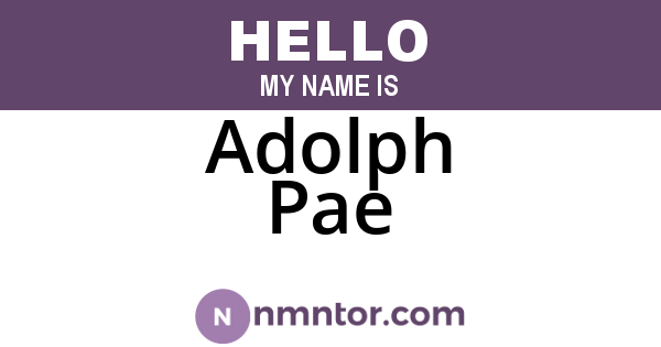Adolph Pae