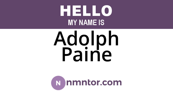 Adolph Paine