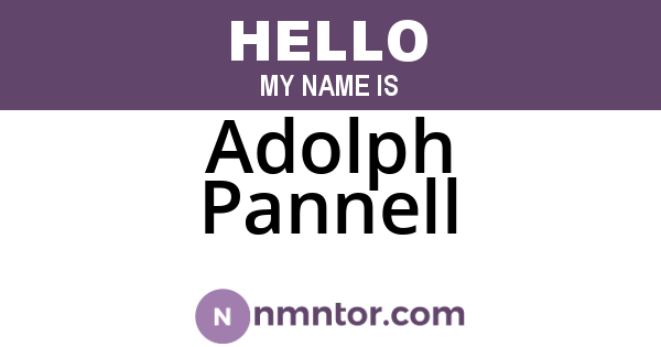 Adolph Pannell