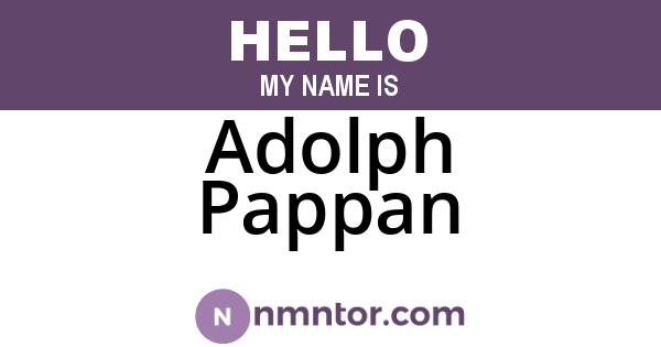 Adolph Pappan