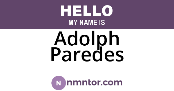 Adolph Paredes
