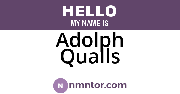 Adolph Qualls