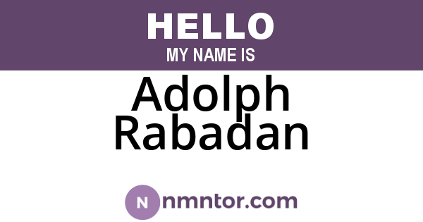 Adolph Rabadan