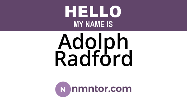 Adolph Radford
