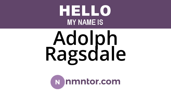 Adolph Ragsdale