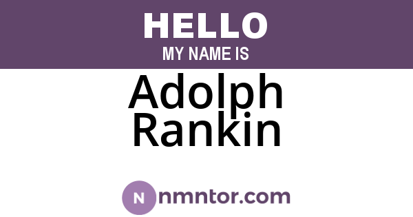 Adolph Rankin