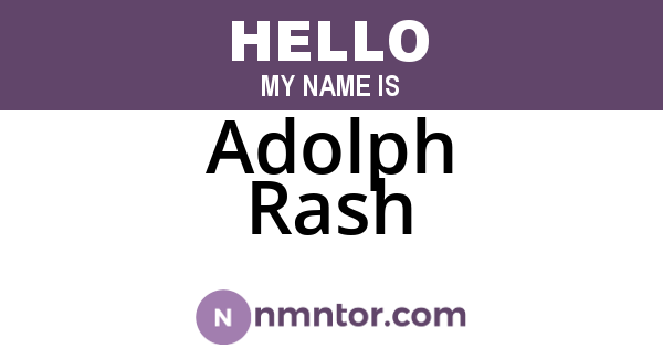 Adolph Rash