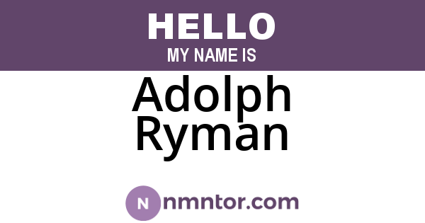 Adolph Ryman