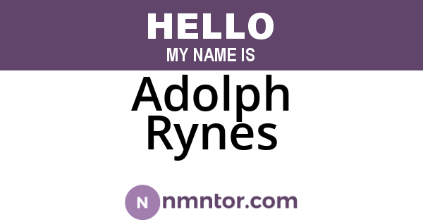 Adolph Rynes