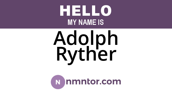Adolph Ryther