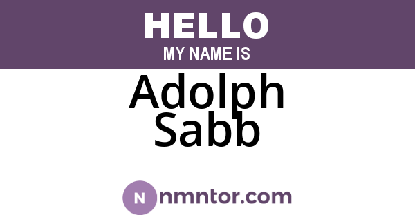 Adolph Sabb