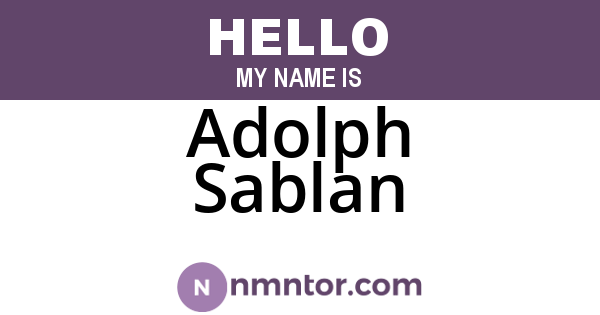 Adolph Sablan