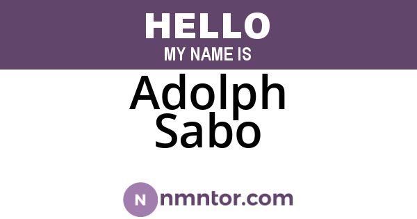 Adolph Sabo