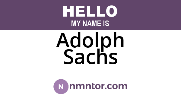 Adolph Sachs