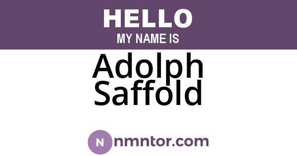 Adolph Saffold
