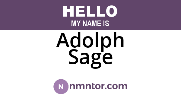 Adolph Sage