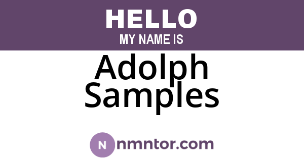 Adolph Samples