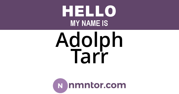 Adolph Tarr