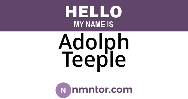 Adolph Teeple