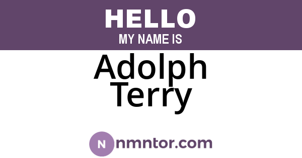 Adolph Terry