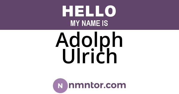 Adolph Ulrich