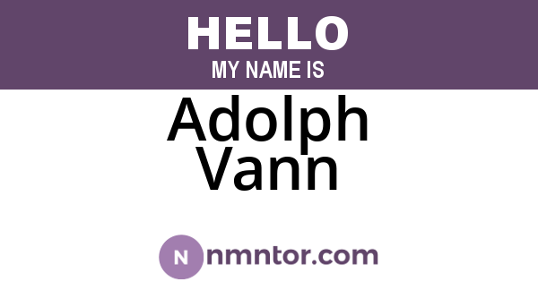 Adolph Vann