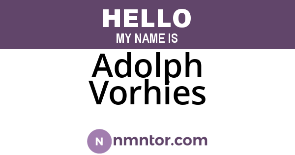 Adolph Vorhies