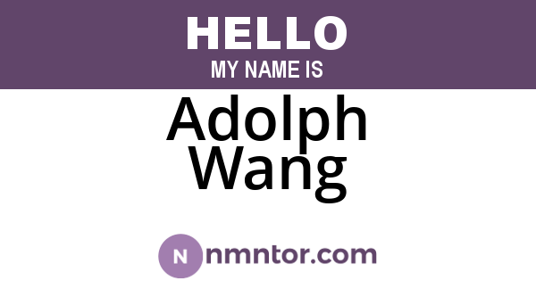 Adolph Wang