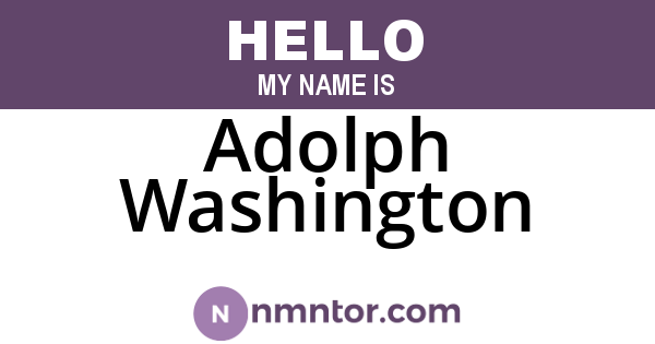 Adolph Washington