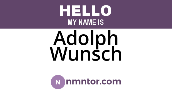 Adolph Wunsch