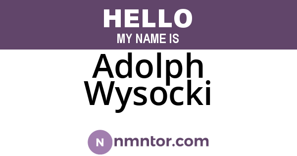 Adolph Wysocki