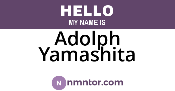 Adolph Yamashita