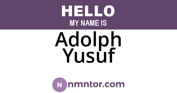 Adolph Yusuf