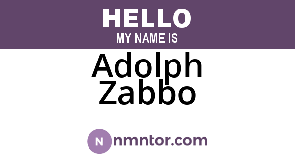 Adolph Zabbo