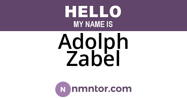 Adolph Zabel
