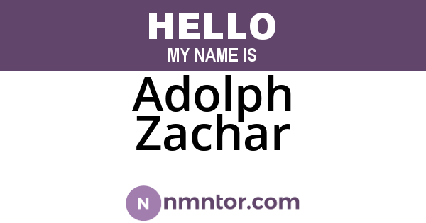 Adolph Zachar