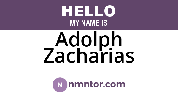 Adolph Zacharias