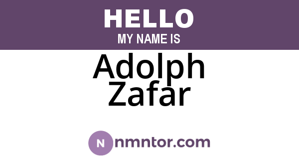 Adolph Zafar