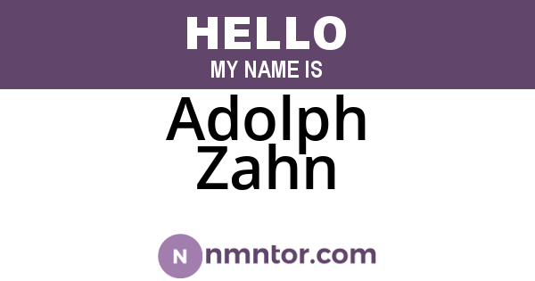 Adolph Zahn