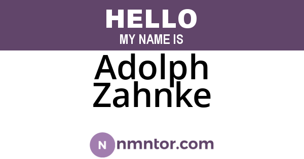 Adolph Zahnke