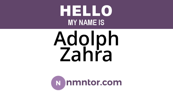 Adolph Zahra