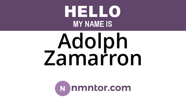 Adolph Zamarron