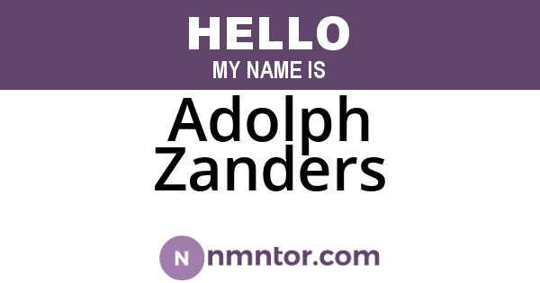 Adolph Zanders