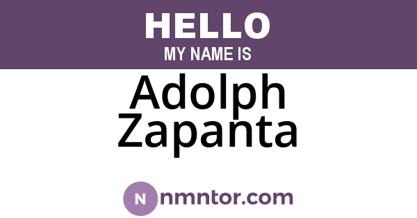 Adolph Zapanta