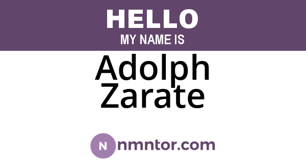 Adolph Zarate