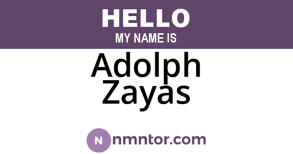 Adolph Zayas