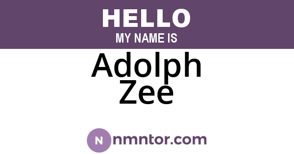 Adolph Zee