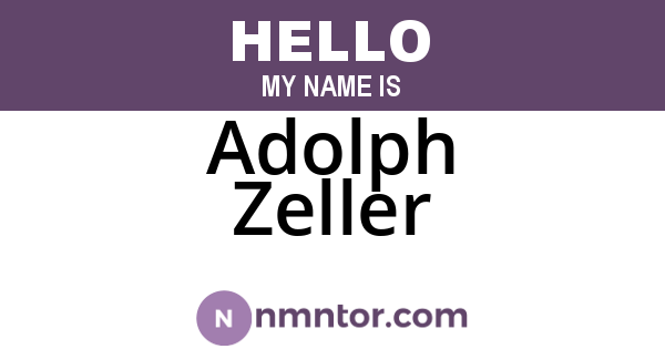 Adolph Zeller