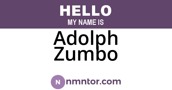 Adolph Zumbo